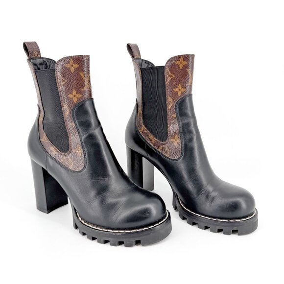 Louis Vuitton Star Trail LV Chelsea Ankle Boots Black Size 40 US 10 Women's